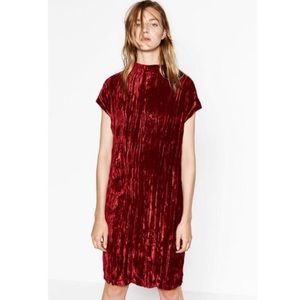 Zara Red Velvet Dress